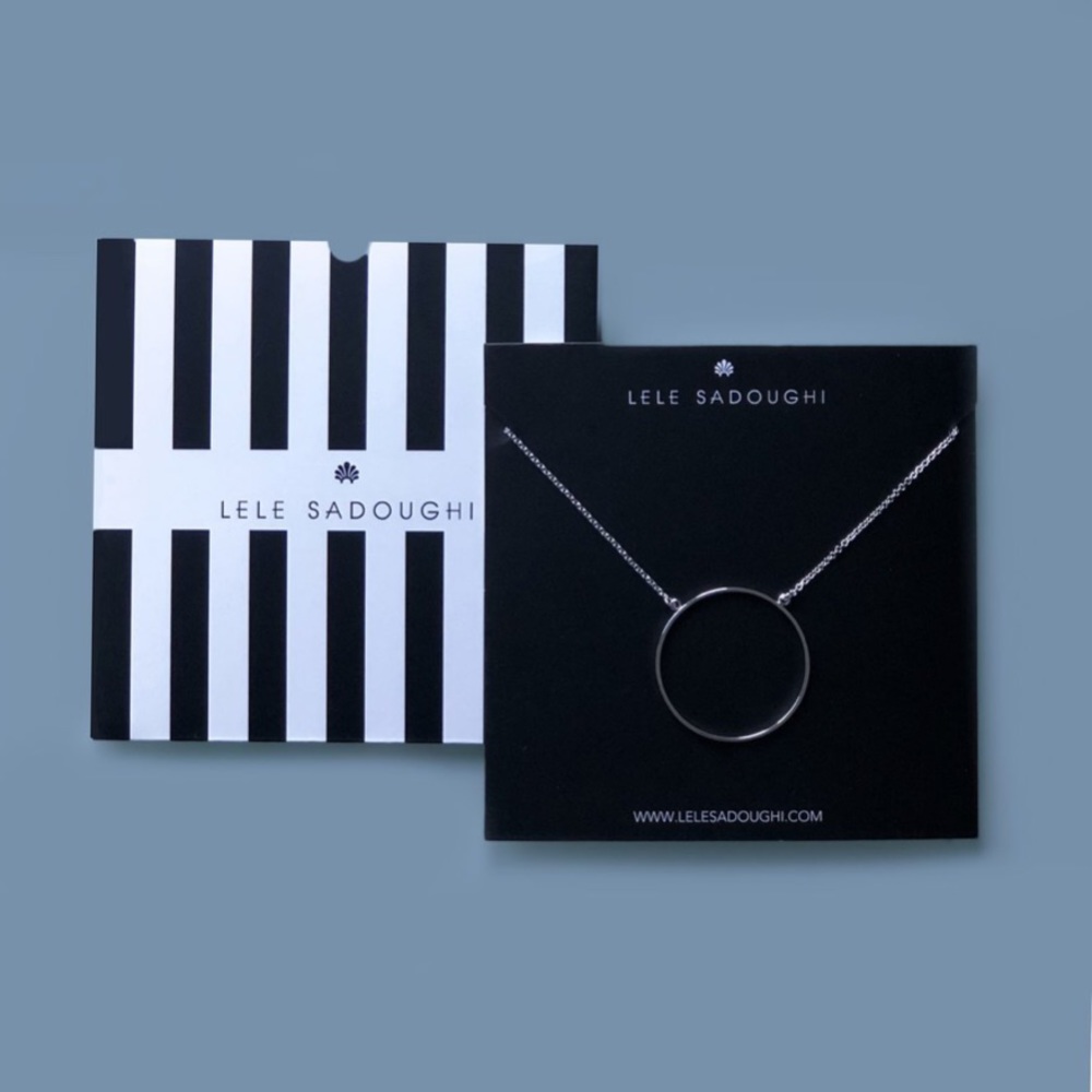 NEW! Lele Sadoughi silver circle necklace
